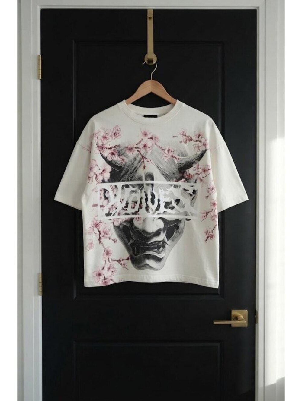 Darc Sport x Oni Sakura Grunge "Box Cut" Tee in Cream 2XL